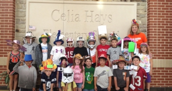 Celia Hays Elementary School photo with hats