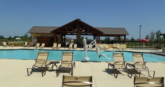 Woodcreek Lakeside Amenity Pool Deck with Handicap access